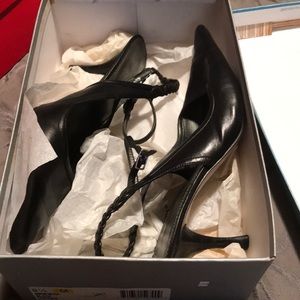 Nine West Black leather heels